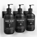 Luxspire Shampoo and Conditioner Dispenser, Shower Soap Dispenser Wall Mounted 3 Sets, 17OZ Shampoo and Conditioner Bottles for Bathroom, Shower Wall and Hotel, Black - color: Matte Black