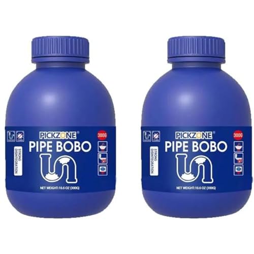 Pipe Bobo Drain Cleaner, Drain Clog Remover, Sink and D-rain Cleaner, Professional Strength Pipe Dredging Formula for Kitchen Sinks, Shower Drains, Tubs, Dissolves Blockages (2Pcs) - size: 2Pcs