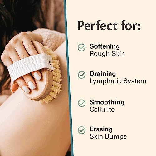 Firm Dry Brush & Shower Brush for Body - Handheld Back Scrubber Body Brush Exfoliator & Dead Skin Remover for Body Firm & Tighten Skin Improve Circulation for Men & Women by M3 - size: Firm Dry Brush