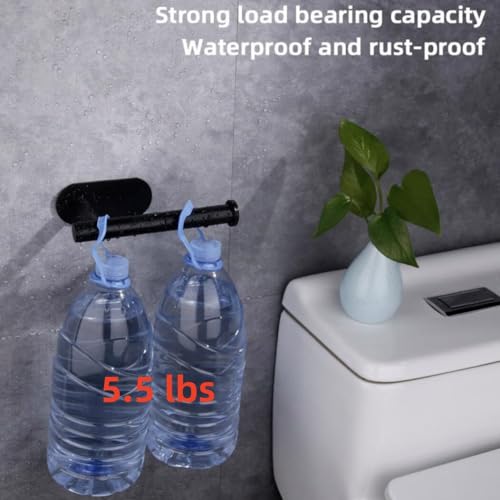 YUET Toilet Roll Holder Self Adhesive Black Paper Holders Tissue Stand Hanger Bathroom SUS-304 Stainless Steel,No Drilling Required, Strong Adhesiveness and Waterproof - color: Black