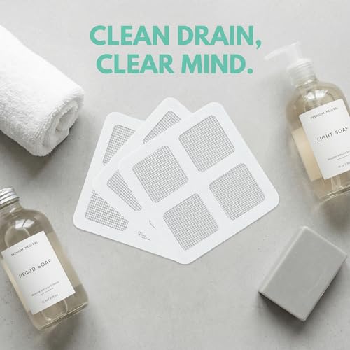 50 Pack Disposable Shower Drain Hair Catcher, Peel-Stick Mesh Covers, 4 in | Fiberglass Mesh Traps Hair, Pet Fur and Debris; Waterproof Adhesive Fits Flat Tub, Sink, Shower and Laundry Drains - size: 50pcs