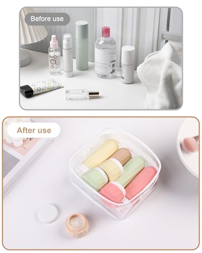 Mrsdry Travel Bottles for Toiletries 8 Pack, Travel Size Toiletries, Tsa Approved Travel Size Containers 3oz, with Travel Essentials Clear Bag, Leak Proof Silicone Squeezable Creams Jars - color: Maple Leaf, size: 3oz bottle 1oz jar