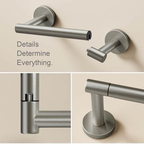 POKIM Brushed Nickel Toilet Paper Holder, Stainless Steel Double Post Pivoting Wall Mount Holder, Fits Mega Large/Jumbo Rolls, Commercial Bathroom Tissue Dispenser for Home & Commercial Use - color: Brushed Nickel, size: Classic