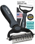 Maxpower Planet Pet Grooming Brush - Double Sided Undercoat Rake for Dogs and Cats, Extra Wide, Reduce Shedding by 95%, Grey - color: Gray, size: Large