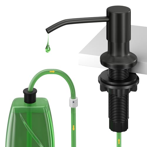 Kitchen Sink Soap Dispenser, Built in SoapDispenser, 47" Extension Tube kit, Counter Lotion Dispenser Pump, No Need More Refills (Black) - color: Black