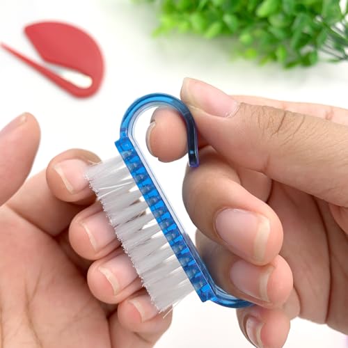 24 Pack Mini Nail Brushes, Colorful Handle Grip Nail Brush, Fingernail Scrub Cleaning Brushes for Nails and Toes Women Men, 4 Colors - color: Blue, Red, Yellow, Transparent