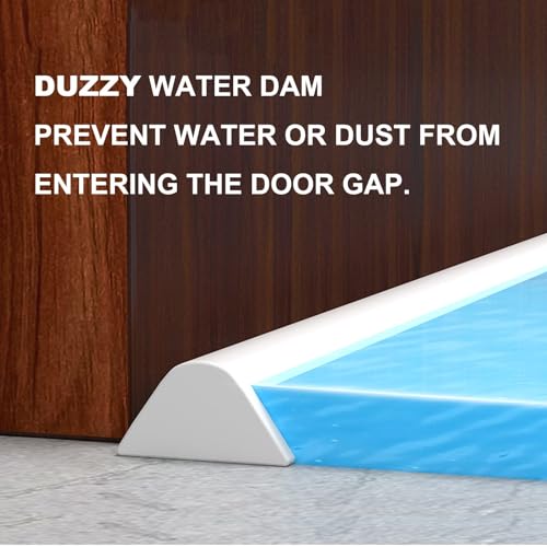 Duzzy 39 Inch Collapsible Shower Water Dam, Shower Threshold Water Stopper Barrier and Retention System and Keeps Water Inside Threshold Dry and Wet Separation, Suitable for Bathroom & Kitchen - color: White, style: 39 Inch