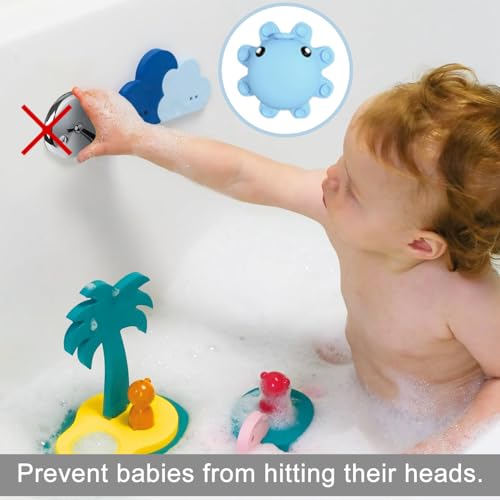 Bathtub Overflow Drain Cover - Silicone Bathroom Overflow Cover for Bath Tub, Bathroom Spa Accessories, Adds Inches of Water for Deeper Bath，Baby Blue - color: Baby Blue