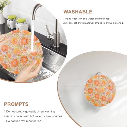 Reusable Bowl Covers for Bread Proofing - Beeswax Bowl Covers Reusable 3 Set, Cotton Blend Stretch Design, Fits 4-13 Inch Bowls, Shower Caps for Sourdough Bread, Dough Proofing & Food Storage（Flower） - color: Flower