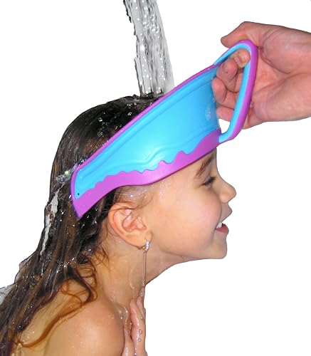 Shampoo Visor by Splash Guard, Comfort Seal Baby Bath Shampoo Shower Cap, Gentle Rinse and Shield Bath Hat for Toddlers and Babies, Protects Eyes, Ears, and Face - color: Blue