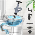 Toilet Plunger, High Pressure Toilet Plunger,Toilet Auger Air Drain Blaster with Real-Time, Heavy Duty Plunger for Bathroom and Plumbing Clogs (Grey) - color: Grey