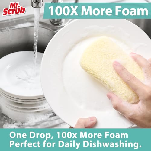 Mr. Scrub Sponges Kitchen Scrub Dish Sponge Scouring Pad, 24 Pack Cleaning Brush Scrubber Supplies for Soap, Dishwashing Dinnerware Sets Pan Pot Glass Dishwasher Sink Bathroom Towels Cloth Rags Holder - size: 24 Pack