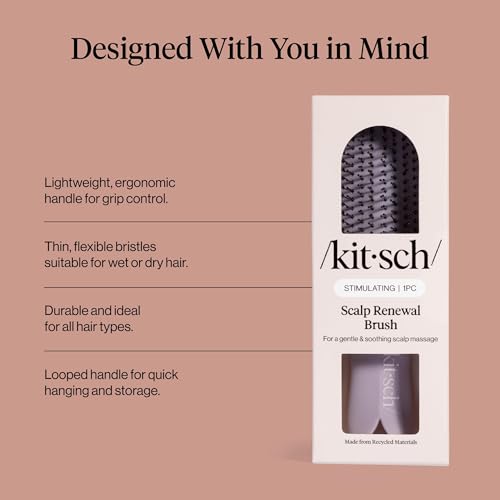 Kitsch Scalp Renewal Brush - Exfoliating & Scalp Massager for Hair Growth, Gentle Head Massage Brush to Remove Buildup, Boost Circulation & Relaxing Head Scrubber for Washing Hair - Soft Violet - color: Soft Violet