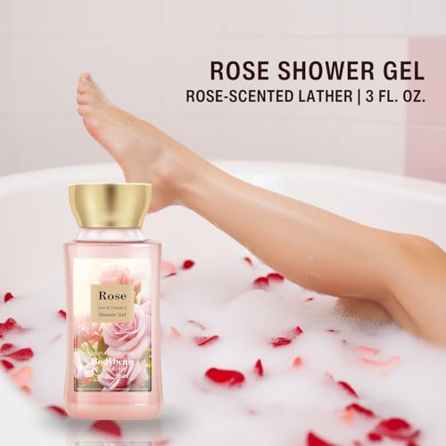 Rose Spa Gift Set For Women - 3PCS Luxury Bath and Body Kit with Shower Gel, Body Lotion & Body Mist - Portable Travel Size Self Care Gift for Mom, Wife, Teens, Friends or Her - size: 3PCS