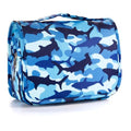 Kids Hanging Toiletry Bag for Boys, Travel Toiletry Bag for Little Young Boys Waterproof Wash Bag Toddler Traveling Toiletries, Shark Blue Camo - color: Shark-Blue