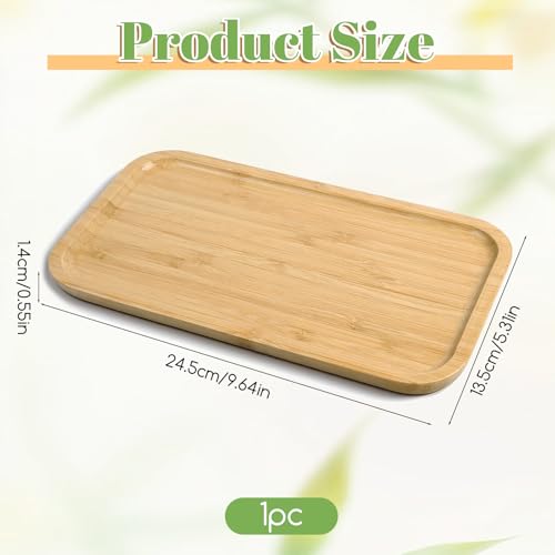 Small Wood Tray, Wood Tray for Bathroom Bamboo Serving Trays Nightstand Tray Countertop Bamboo Vanity Tray for Coffee Table BBQ Kitchen Ottoman Party Organizing and Home Decor