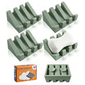 Soap Dish Holder for Shower with Suction Cup, Silicone Soap Holder & Saver Self-Draining Bar Soap Dish Keeps Soap Dry for Bathroom, Kitchen, Bathtub (Green,4-Pack) - color: Green,4-pack