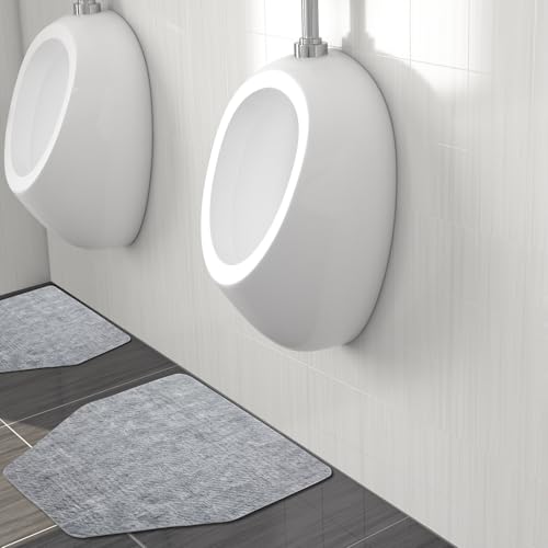 50 Pcs Disposable Urinal Mats for Men Bathroom Commercial Urinal Pads for Mens Room Toilet Mats Non Slip Water Absorption Deodorization Toilet Floor Protector from Urine, Gray(Hexagon) - style: Hexagon