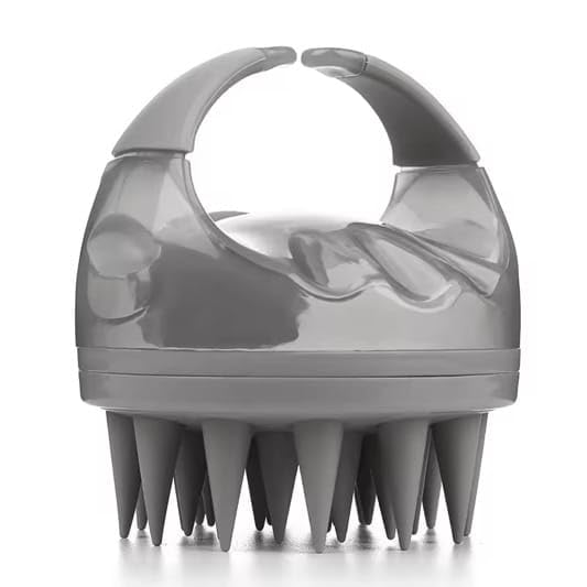 2-in-1 Scalp Massager with Shampoo Dispenser - Durable Head Scrubber for Deep Cleansing and Hair Growth, Non-Slip Exfoliating Brush for Dandruff Removal, Handheld Silicone Hair Brush - (Grey) - color: Grey