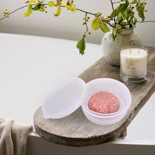Round Soap Container 2 Pack, Travel Soap Holder Soap Box with Drainage Tray | Portable Leakproof Shampoo Bar Case for Travel, Shower, Camp (Transparent White+Transparent Black) - color: Transparent White+transparent Black