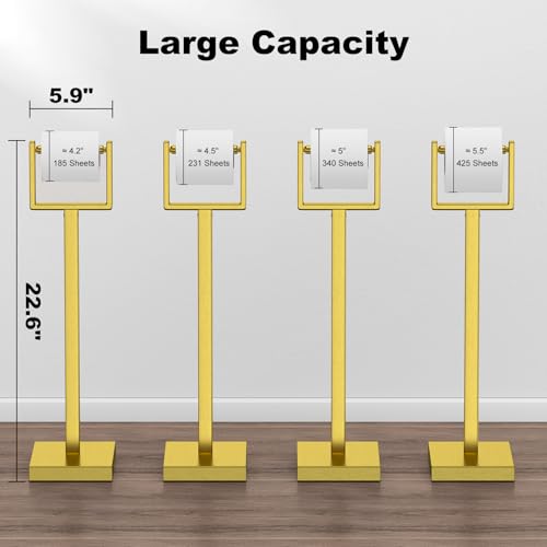 Brass Gold Toilet Paper Holder Stand，Stainless Steel Toilet Paper Holder Free Standing，Stable Weighted Base Floor Tissue Roll Holder for Bathroom，Modern Pivoting Toilet Paper Stand - color: Brass Gold