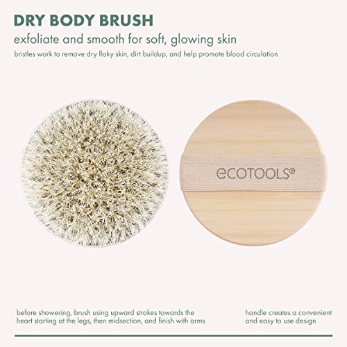 EcoTools Dry Body Brush, Cruelty-Free Bristles Exfoliate & Smooth Skin, Dry Brushing Removes Flaky Skin, May Help Improve Circulation & Tone, Eco-Friendly Skincare Tool, Vegan & Cruelty-Free, 1 Count - color: No Color, size: 1 Count (Pack of 1)