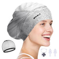 WHALE Extra Large Swim Cap Designed for Men and Women with Thick, Long Hair, Hair Extensions Or Afro-Textured Hair Long-Hair Swim Cap Highly Waterproof to Keep Hair Dry - color: Grey