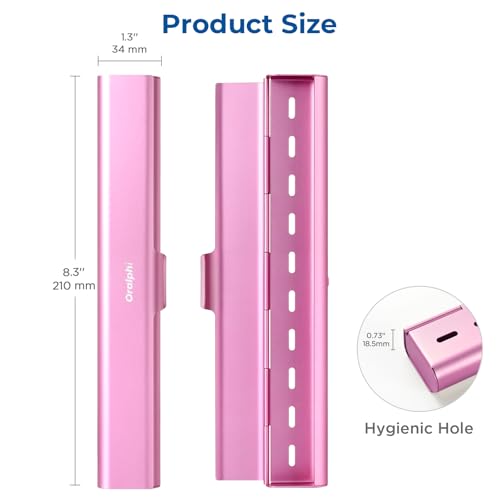 Aluminum Toothbrush Travel Case, Portable Travel Toothbrush Holder, Durable Manual Toothbrush Box Container for Traveling, Bathroom, Camping, Business Trip-Pink - color: Pink, size: 1 Pack (Standard)