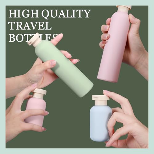ASEVAT 8.8oz 4pack Refillable Travel Shampoo and Conditioner Bottles, Travel Size containers, Travel Bottle for toiletries, Squeeze Bottles with Flip Cap, Empty Plastic Leak Proof Travel Bottles - color: Pink, size: 8.8oz