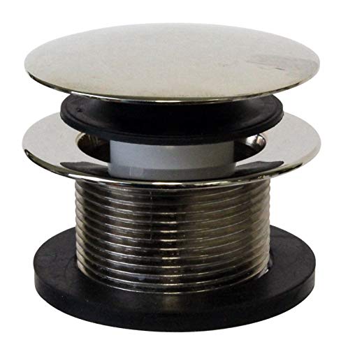Westbrass D398RK-05 1-1/2" NPSM Coarse Thread Mushroom Tip-Toe Bathtub Drain Stopper with Illusionary Overflow Faceplate, Polished Nickel - color: Polished Nickel, size: 1 Pack