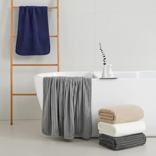 6-Piece Bath Towel Set(30"x60"), 2 Large Bath Towel Sheets, 2 Hand Towels and 2 Washcloths - Highly Absorbent Quick Dry Microfiber,Ultra Soft Towel Set for Bathroom (Charcoal Gray) - color: Charcoal Gray, size: 30x60 Bath Towel Set of 6