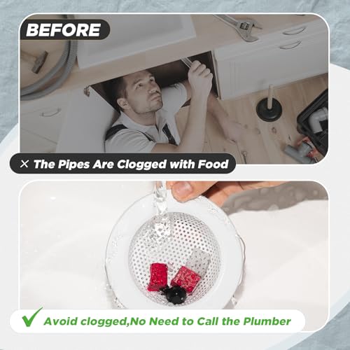 Retisee 2 Pcs Sink Strainer Stainless Steel Kitchen Sink Drain Strainer Basket Cover Mesh Hair Food Catcher, Large Wide Rim of 4.4 Diameter(Porcelain White) - color: Porcelain White