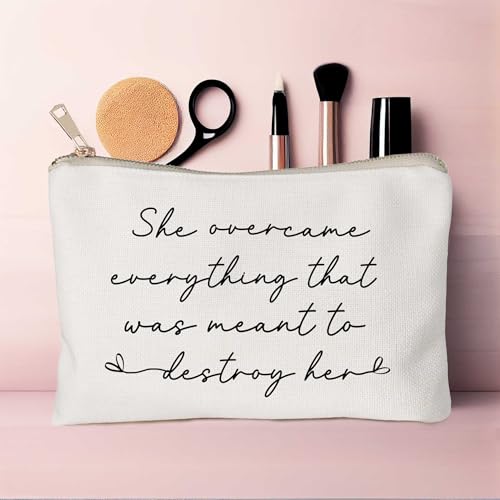 She Over Came Everything That Was Sent To Destroy Her Makeup Bag Women Empowerment Gift To Girl Boss Strong Women Female Empowerment Gift - color: She overcame