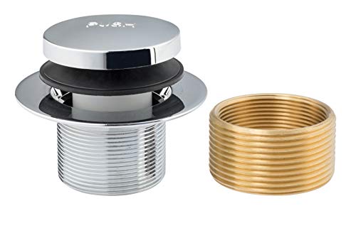 Artiwell Tip-Toe Bathtub Drains Trim Set with Two-Hole Overflow Faceplate, Replacement Bath Drain Trim Kit with 2-Hole Overflow Faceplate and Universal Fine/Coarse Thread (Chrome Plated) - color: Chrome Plated