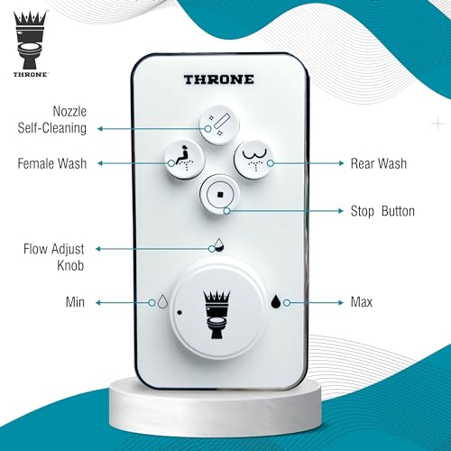 Throne Bidet Attachment for Toilet – USA Patented - Non-Electric Self Cleaning Cold Water Sprayer Double Nozzle (Frontal & Rear Wash) Bidet Toilet Seat Attachment, Easy Install (White) - color: White/White