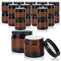 4oz Amber Glass Jars with Lids - 24 Pack Cosmetic Containers for Travel, Cream & Lotion - size: 4oz
