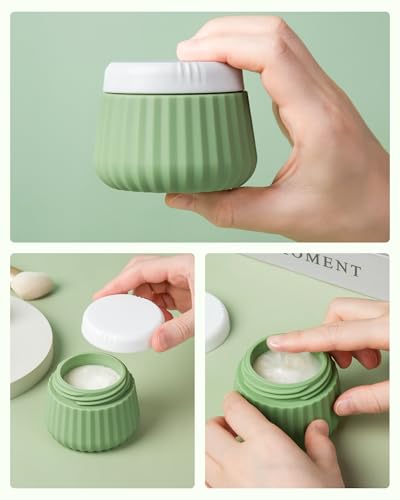 Mrsdry Travel Containers for Toiletries 4 Pack, TSA Approved Travel Size Toiletries, With Clear Bag Leak Proof Silicone Jars, Creams Jars Carrying Small Items - color: Water Green, size: 3 oz