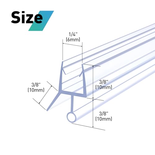 Shower Door Bottom Seal,2 PCS 1/4" X 36" Shower Door Sweep for 1/4 Inch Glass,Frameless Glass Door Seal Strip to Seal 11mm Gap - Stop Shower Leaks and Create a Water Barrier - size: For 1/4" Glass