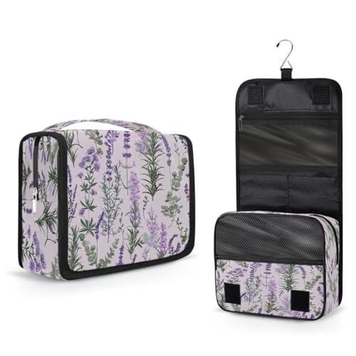 Travel Hanging Toiletry Bag for Women Girl Kinds Of Purple Tulip Flowers Cosmetic Bag Waterproof Makeup Organizer for Accessories, Shampoo, Full Sized Container, Toiletries for Bathroom Shower - color: E 08