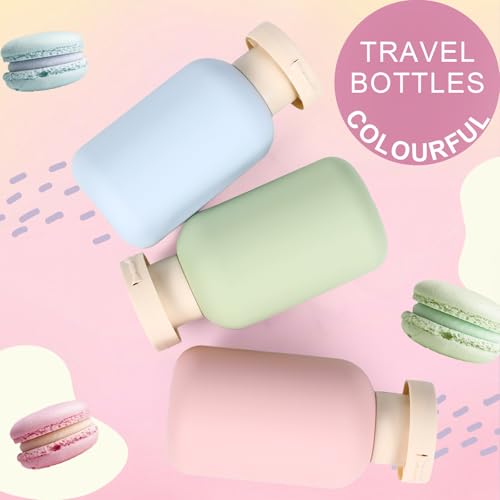 ASEVAT Leak Proof Travel Bottle with Flip Cap, Shampoo and Conditioner Bottle Set, Refillable Containers for Lotion, Cream Shampoo (Green+Blue+Pink, 3.4 Ounces) - color: Green+Blue+Pink, size: 3.4 Ounces