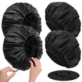 2-Pack Waterproof Shower Cap with 2 Hair Protection Bonnets - 13.4" Adjustable Terry Lined Bath Cap for Long Hair, Braids, Locs, Men & Women, Reusable Polyester Double Layer