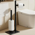 Toilet Paper Holder Stand, Bathroom 23.6 Inch Toilet Paper Storage Standing Modern Matte Black SUS304 Stainless ToiletPaper Freestanding Roll Stand for 4 Rolls - size: Style 1