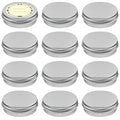 TUZAZO 12Pack 1 Oz Aluminum Tin Cans with Screw Lid and Labels, Refillable Travel Sized Cosmetic Containers Small Tins for Salves, Lotion Bars, Beard Balms, Candles - size: 1oz*12
