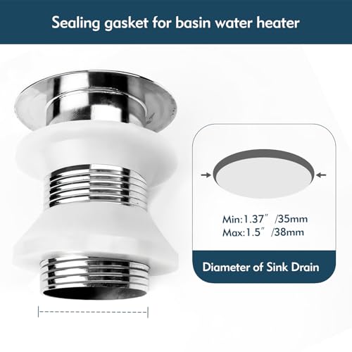 Drainage Seal, 2 Sets Universal Basin Drain Gasket, Thickened Silicone Seals Well, Bathroom Sink Drain Stopper Replacement Parts, Leak-Proof Seal Kit for Kitchen Sink Drain
