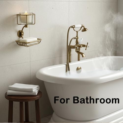 Bar Soap Holder Wall Mounted, Soap Container with Candle/Vase Holder, Farmhouse Elegant Rustic Bathroom Decor, Soap Dish for Shower Bathtub - color: Vintage