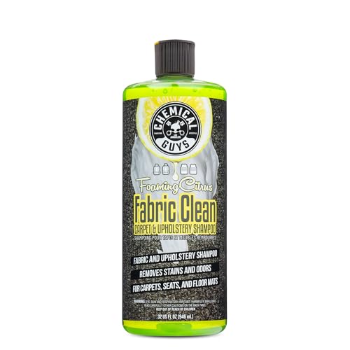 Chemical Guys Foaming Citrus Fabric Clean Carpet & Upholstery Cleaner (Car Carpets, Seats & Floor Mats), Safe for Cars, Home, Office, & More, Extra Large Size 32 fl oz, Citrus Scent - CWS20332 - size: 32 Fl Oz (Pack of 1)
