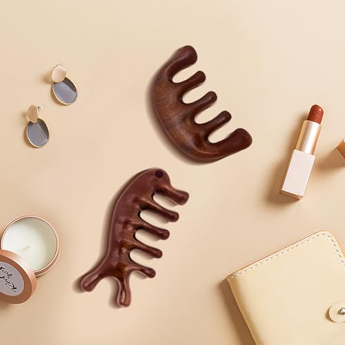2 Pack Wooden Head Scalp Massager Comb, Sandalwood Scalp Massage Wood, Head Massager Gua Sha Tool Brush for Women Men Hair Growth - style: Classic&Whale