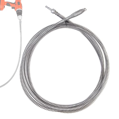 9.84 FT Drill Drain Snake,Sink Unclogging Tool That Can Be Connected To An Electric Drill,Hair Catcher Drain Snake,Drain Auger Drill Attachment,Drill Snake For Plumbing - style: Medium 9.84 ft drain snake