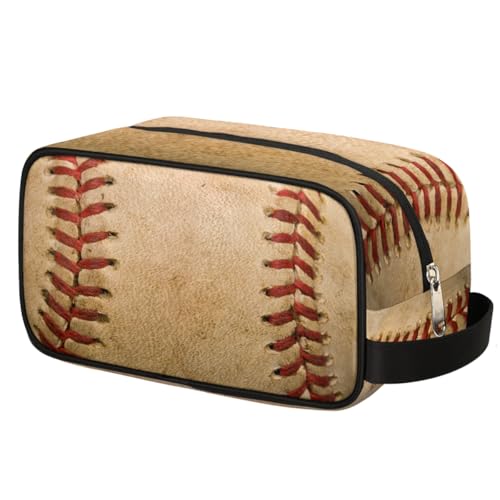 Kids Travel Toiletry Bag - Waterproof Hanging Cosmetic Bag for Boys Men - Large Shaving Bags for Toiletries Accessories Bathroom Stuff, Retro Baseball - color: Retro Baseball