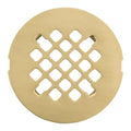 4 ¼” Brushed Light Gold Snap-in Shower Drain Cover - Gold Replacement - 4.25" OD Shower Drain Strainer - Easy Install - Premium Round Shower Drain Cover - Solid Brass Construction - color: Light Gold
